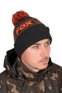 Fox Collection Black And Orange Bobble Hat