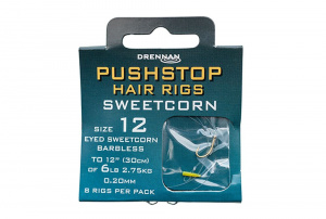 Drennan Sweetcorn Pushstop Hair Rig Hooks To Nylon