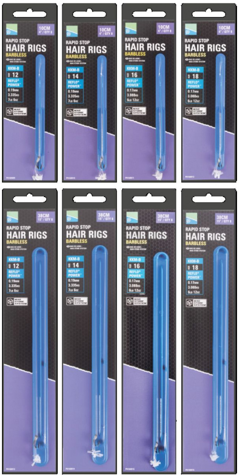 Preston NEW Mag Store Hair Rig Hooklengths KKM-B 15" Rapid Stop *Full Range*
