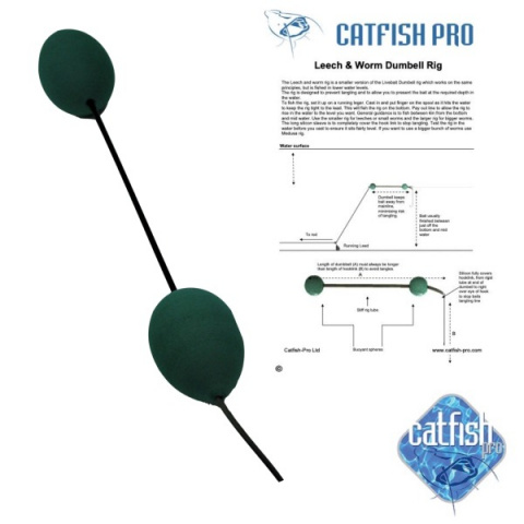 Catfish Pro Dumbell Leech & Worm Rig - Poingdestres Angling
