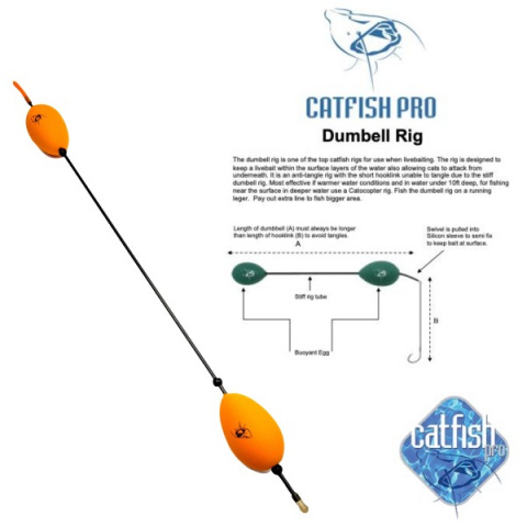 Catfish Pro XL Carbon Dumbell Rig - Poingdestres Angling
