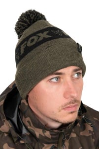 Fox Collection Green And Black Bobble Hat