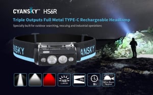 Cyansky HS6R Triple Output Rechargeable LED Headlamp