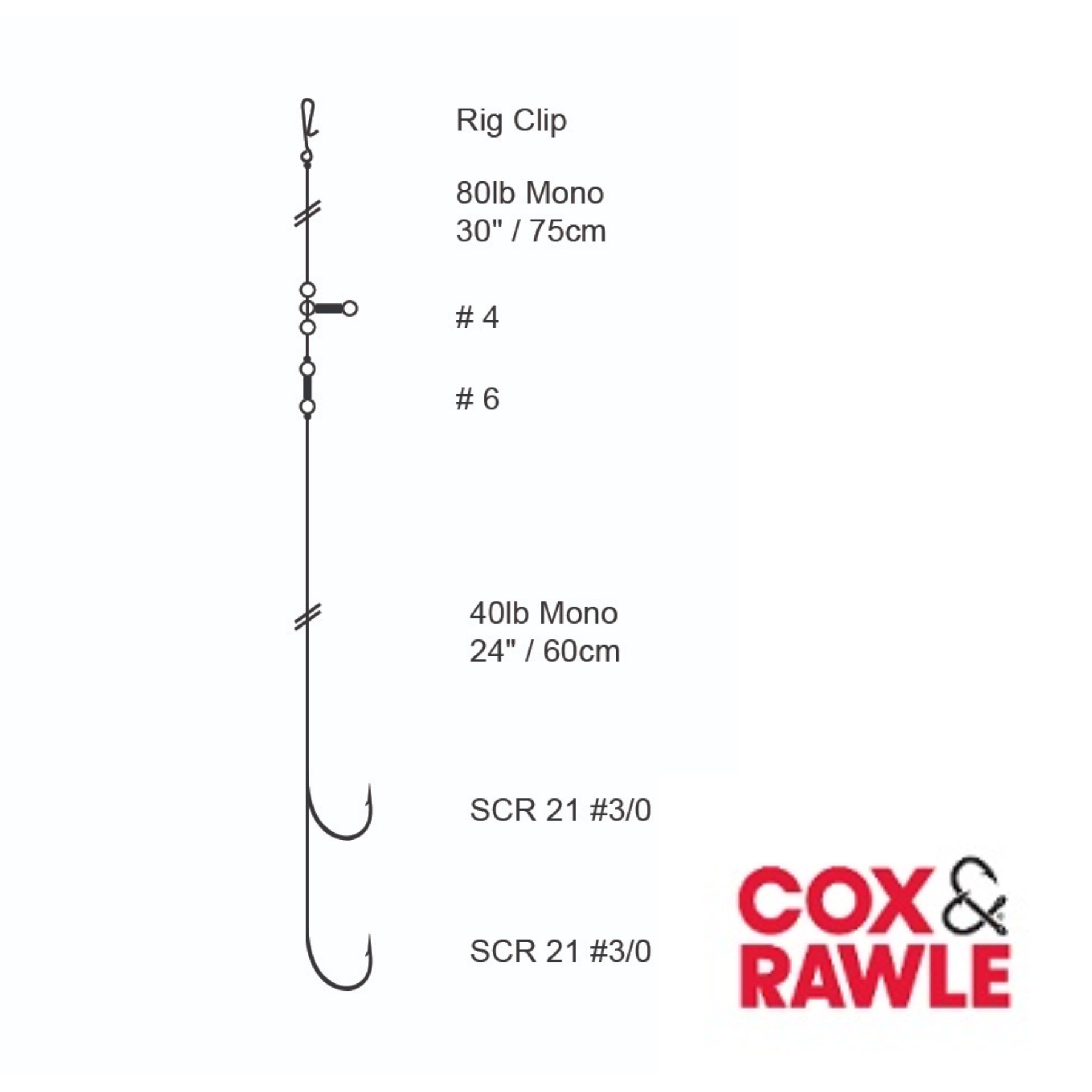 Cox & Rawle 3/0 Pennel Boat Rig 